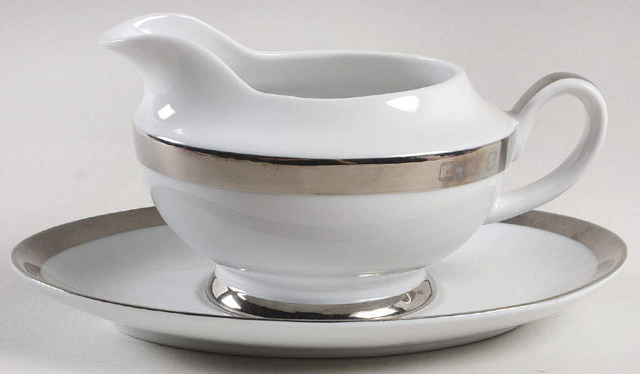 Academy Platinum Gravy Boat & Underplate by Ralph Lauren China-1