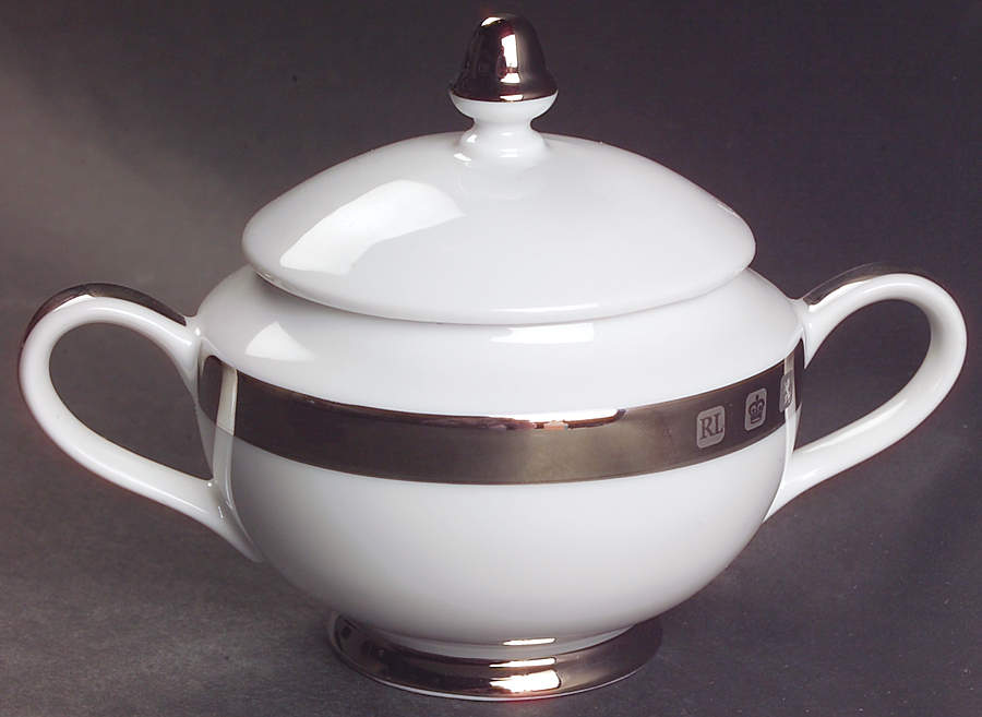 Academy Platinum Sugar Bowl & Lid by Ralph Lauren China-1