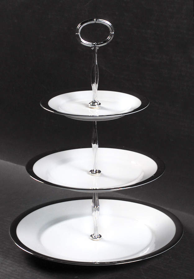 Academy Platinum 13 7/8"-14 1/4" 3-Tiered Serving Tray(DP,SP,BB) HC by Ralph Lauren China-1