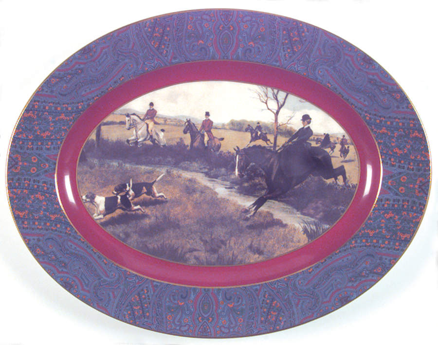 Berkshire Hunt 17" Oval Serving Platter by Ralph Lauren China-1