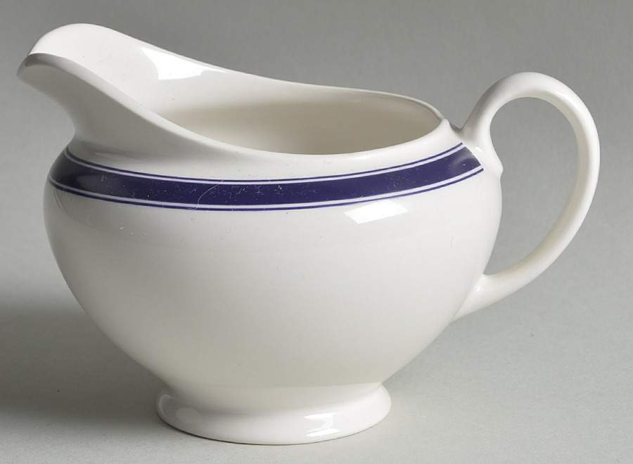 Cafe Stripe  Blue (Wedgwood) Creamer by Ralph Lauren China-1