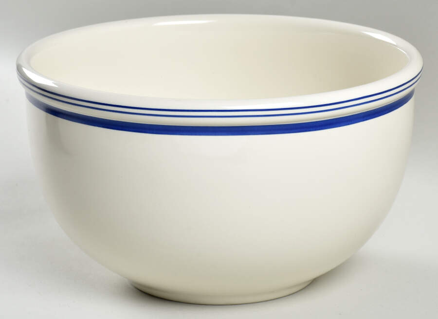Cafe Stripe  Blue (Wedgwood) 8" Mixing Bowl by Ralph Lauren China-1