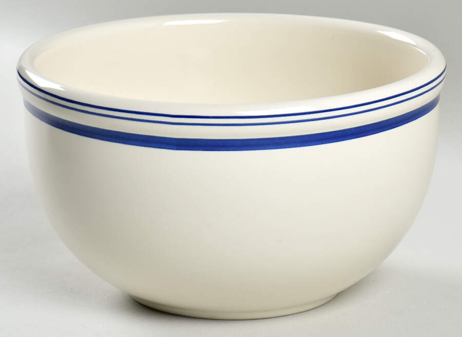 Cafe Stripe  Blue (Wedgwood) 7" Mixing Bowl by Ralph Lauren China-1