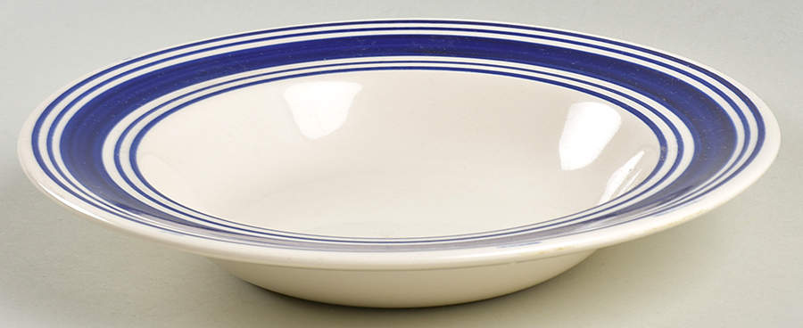 Farmstead Ticking Blue Rim Soup Bowl by Ralph Lauren China-1