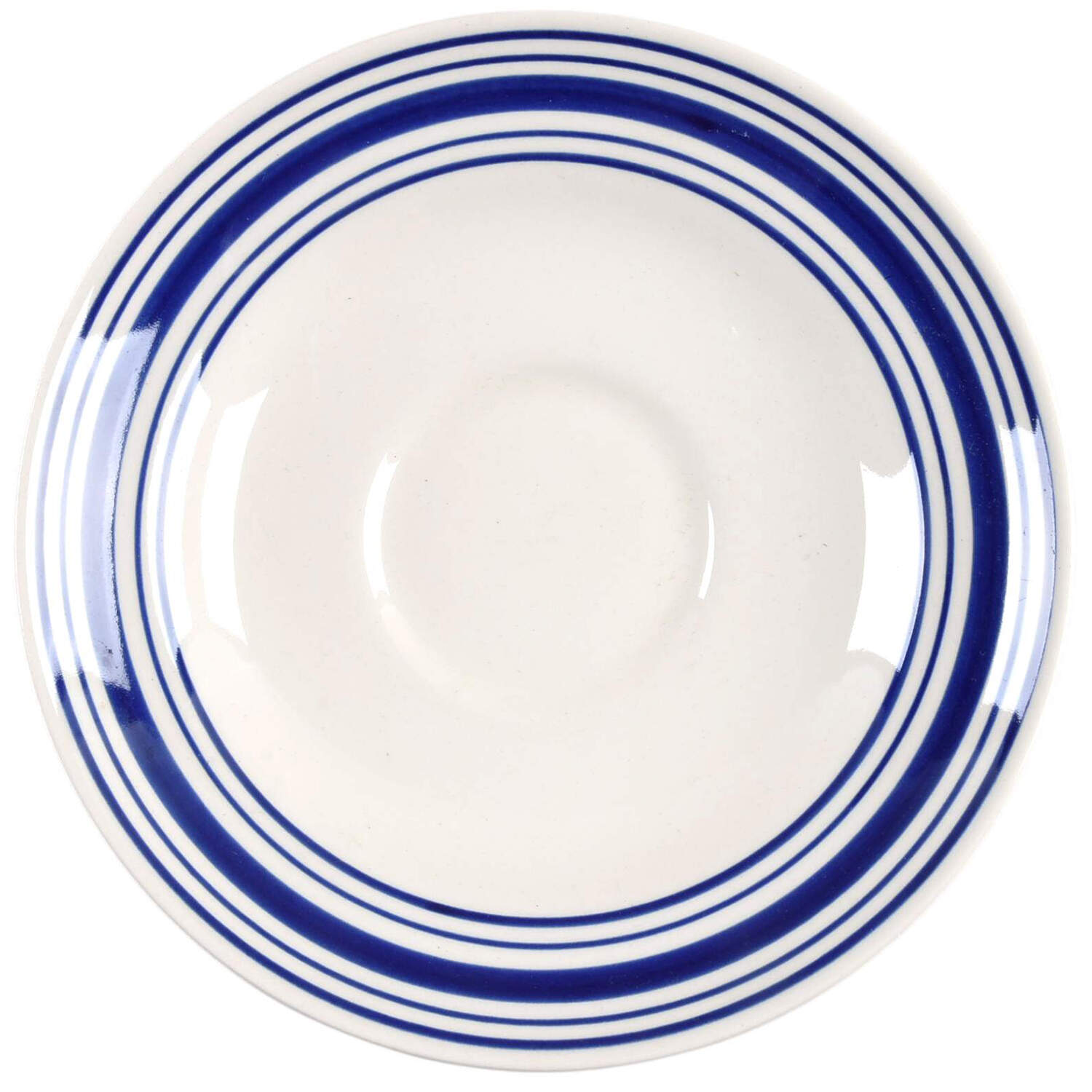 Farmstead Ticking Blue Saucer for Breakfast Cup by Ralph Lauren China-1
