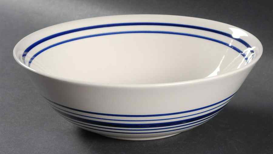 Farmstead Ticking Blue 8" Round Vegetable Bowl by Ralph Lauren China-1