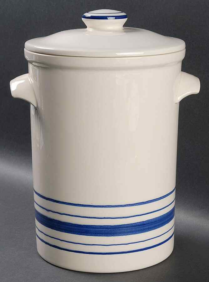 Farmstead Ticking Blue Large Canister & Lid by Ralph Lauren China-1