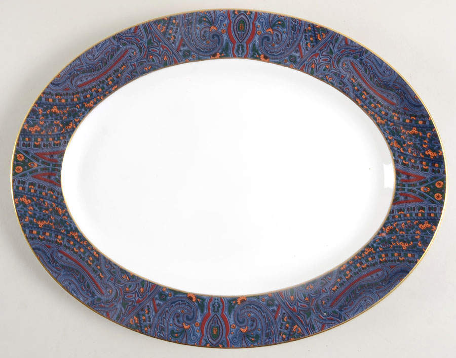 King Charles Paisley 15" Oval Serving Platter by Ralph Lauren China-1
