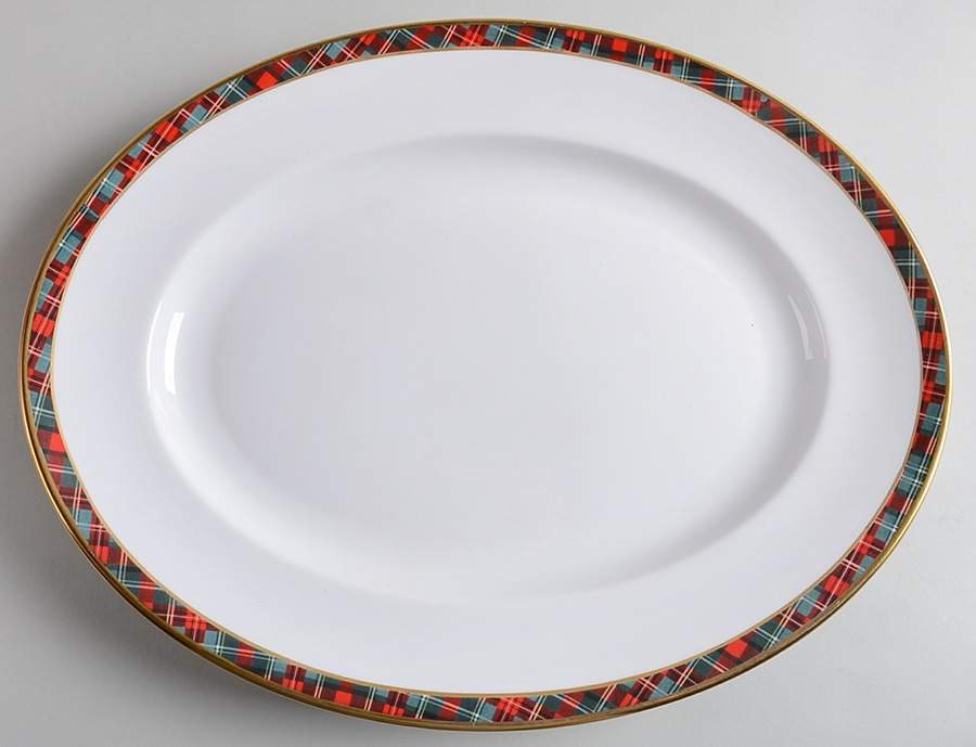 Mclean Tartan 15" Oval Serving Platter by Ralph Lauren China-1