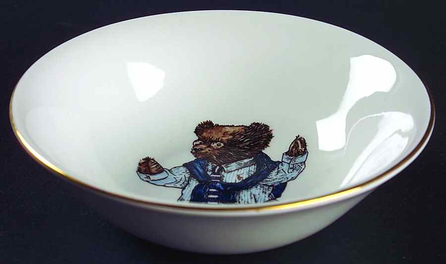 Polo Bear (Gold Trim, No Text on Front) Coupe Cereal Bowl by Ralph Lauren China-1