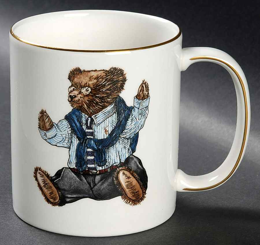 Polo Bear (Gold Trim, No Text on Front) Mug by Ralph Lauren China-1