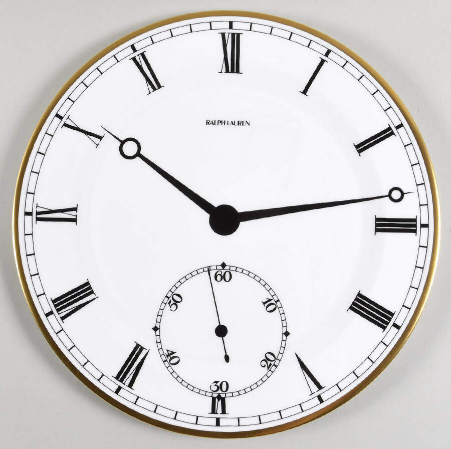 Pocketwatch (Older, Discontinued 2002) Service Plate (Charger) by Ralph Lauren China-1