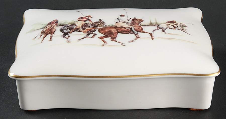 Polo Scene Double Deck Playing Card Box & Lid with Cards by Ralph Lauren China-1