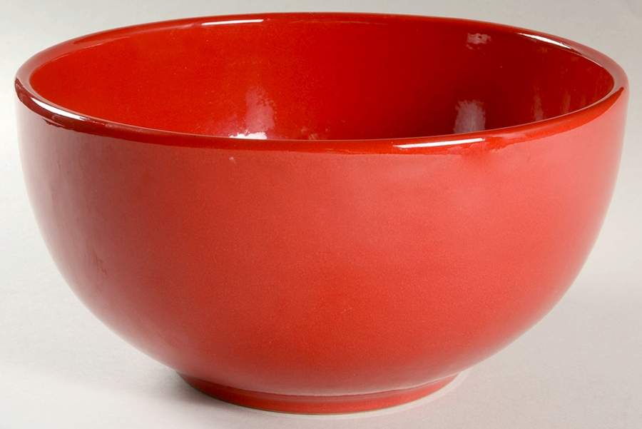 Red 10" Large Salad Serving Bowl by Ralph Lauren China-1
