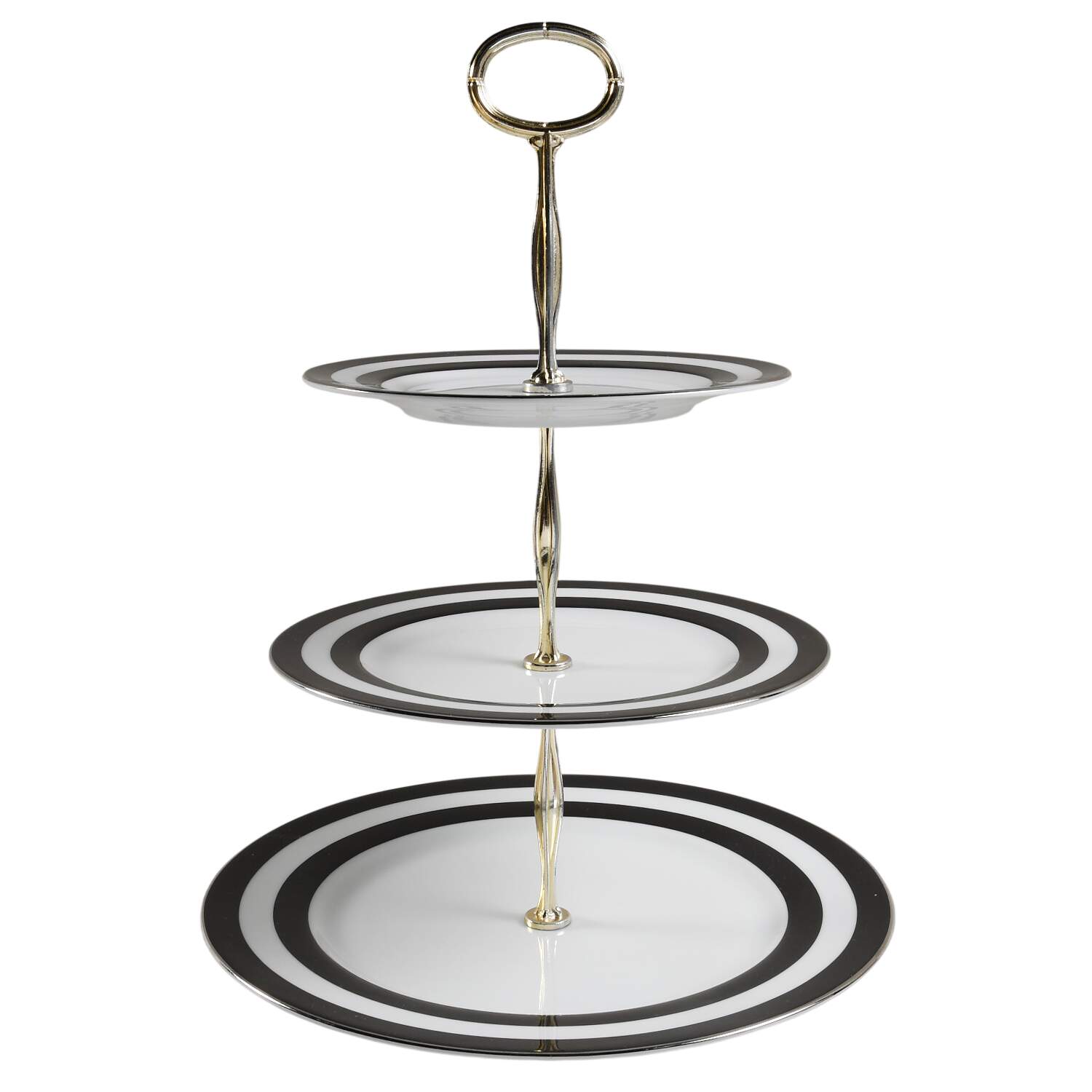 Spectator Black 13 7/8"-14 1/4" 3-Tiered Serving Tray(DP,SP,BB) HC by Ralph Lauren China-1