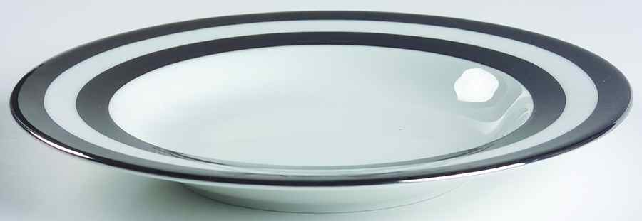 Spectator Black Large Rim Soup Bowl by Ralph Lauren China-1