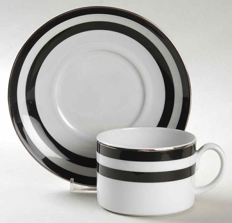 Spectator Black Flat Cup & Saucer Set by Ralph Lauren China-1