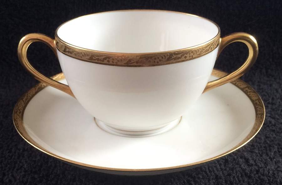 LSS1 Flat Bouillon Cup & Saucer by Lazarus Straus & Sons-1