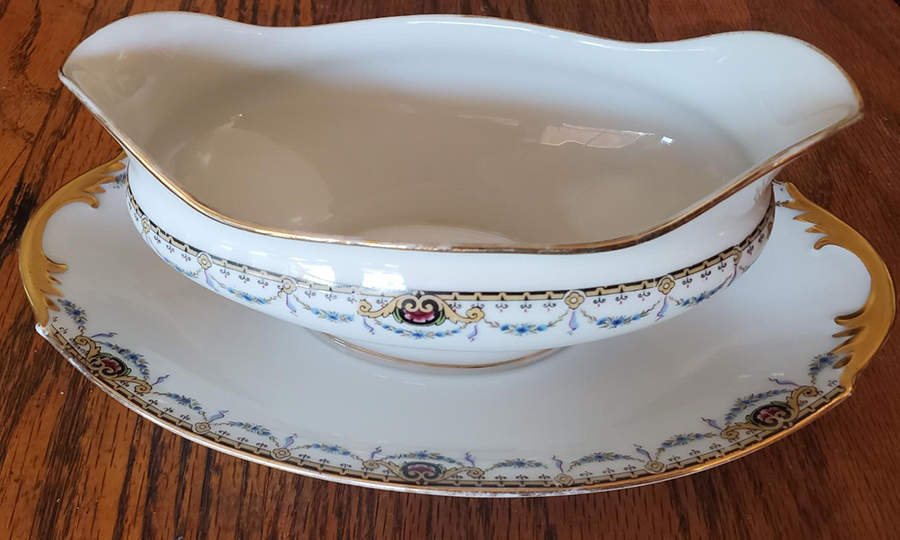 LSS10 Gravy Boat with Attached Underplate by Lazarus Straus & Sons-1