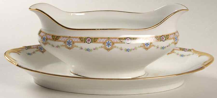 LSS2 Gravy Boat with Attached Underplate by Lazarus Straus & Sons-1