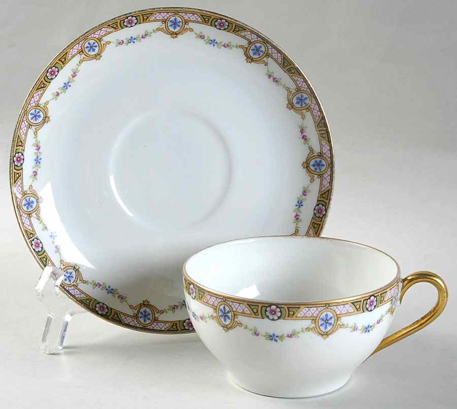 LSS2 Flat Cup & Saucer Set by Lazarus Straus & Sons-1