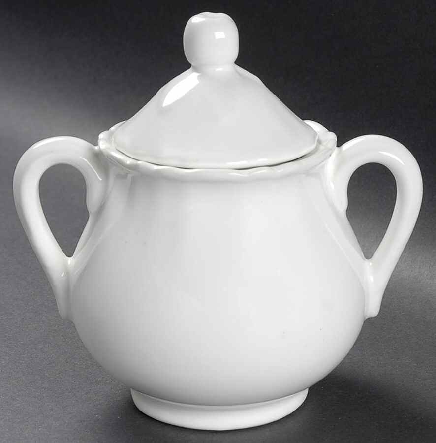 Louis XV White Sugar Bowl & Lid by Luneville-1