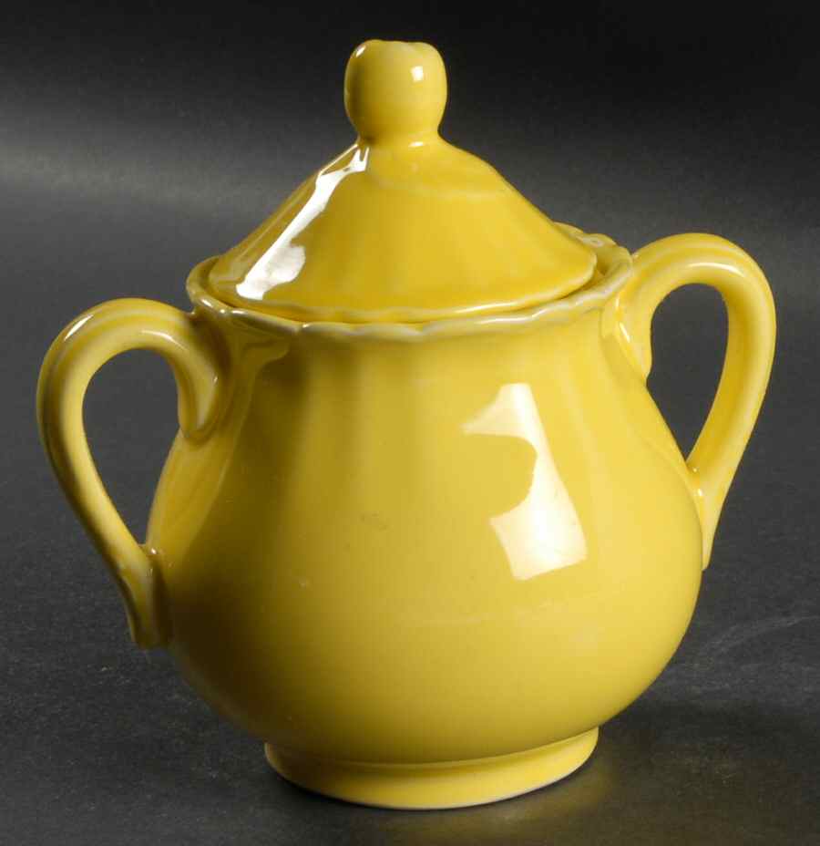 Louis XV Yellow Sugar Bowl & Lid by Luneville-1