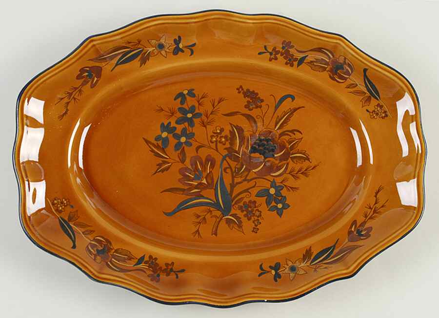 Veronique 14" Oval Serving Platter by Luneville-1