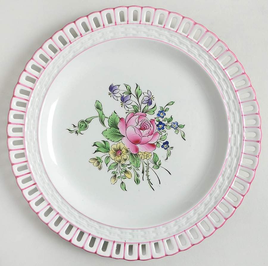 Old Strasbourg (Off White Background) Pierced Edge Luncheon Plate by Luneville-1