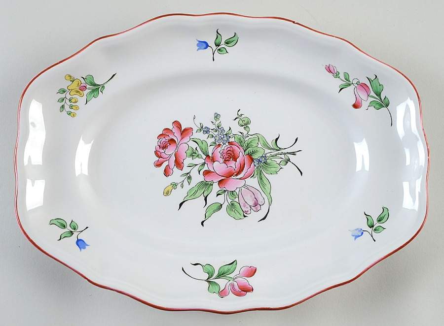 Old Strasbourg (Off White Background) 12" Oval Serving Platter by Luneville-1