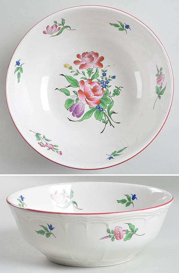 Old Strasbourg (Off White Background) 8" Round Vegetable Bowl by Luneville-1