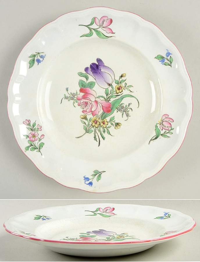 Old Strasbourg (Off White Background) Large Rim Soup Bowl by Luneville-1