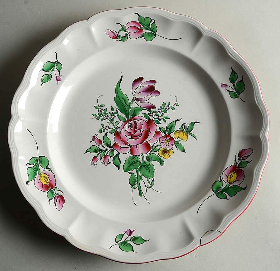 Old Strasbourg (Off White Background) 13" Deep Round Platter by Luneville-1