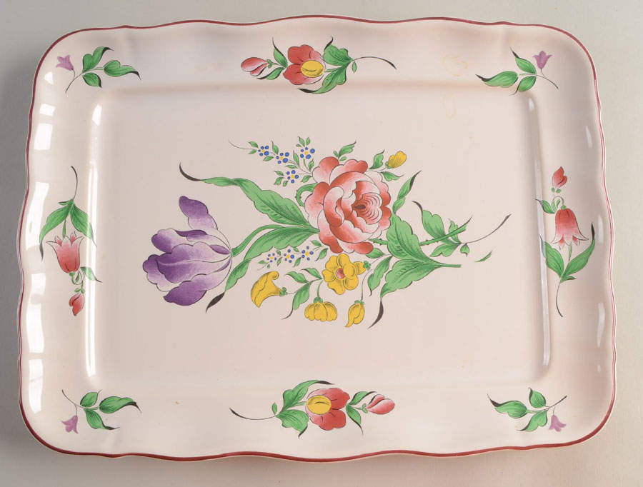 Old Strasbourg (Off White Background) 13" Rectangular Serving Platter by Luneville-1
