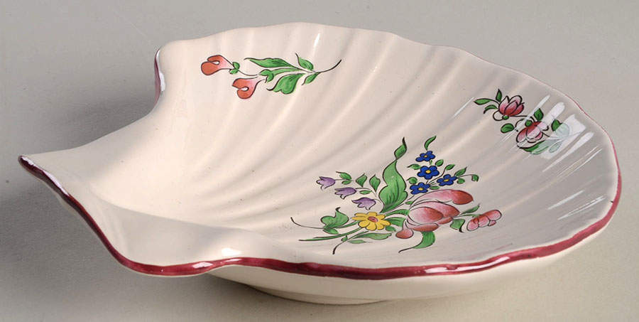 Old Strasbourg (Off White Background) 6" Shell Shaped Dish by Luneville-1