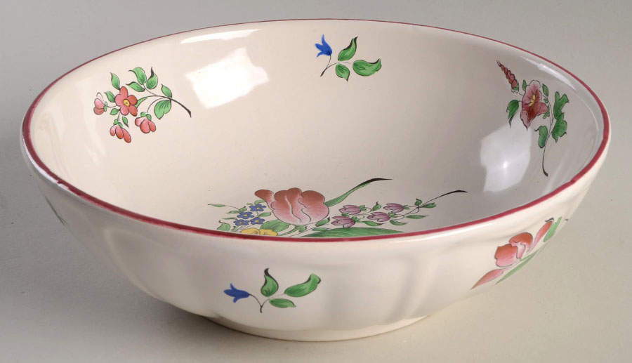 Old Strasbourg (Off White Background) 8" Round Vegetable Bowl by Luneville-1