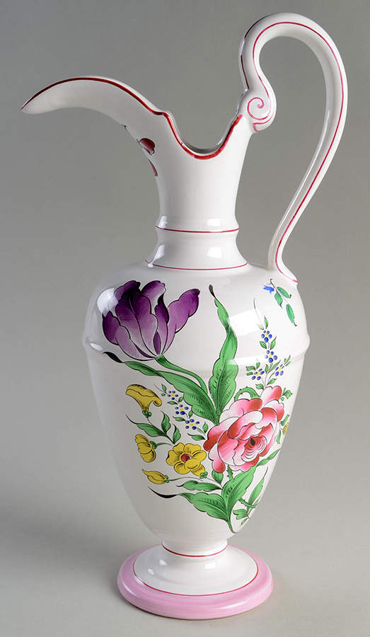 Old Strasbourg (Off White Background) 12" Ewer by Luneville-1