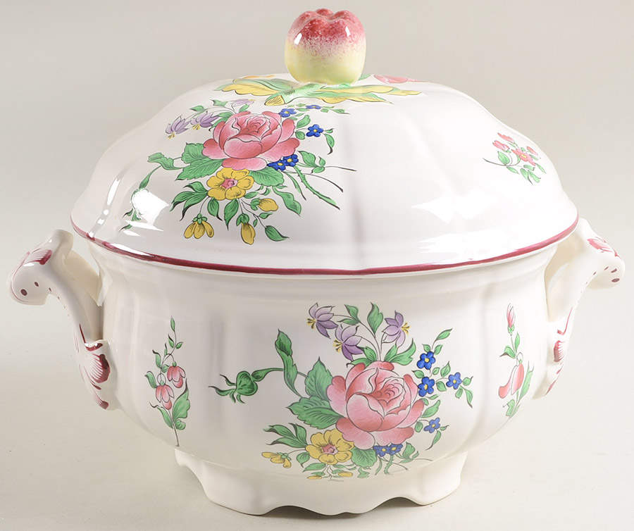 Old Strasbourg (Off White Background) Tureen & Lid by Luneville-1