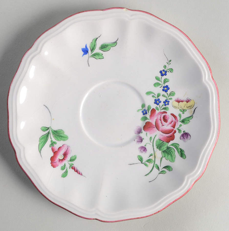 Old Strasbourg (Off White Background) Saucer for Flat Cup by Luneville-1