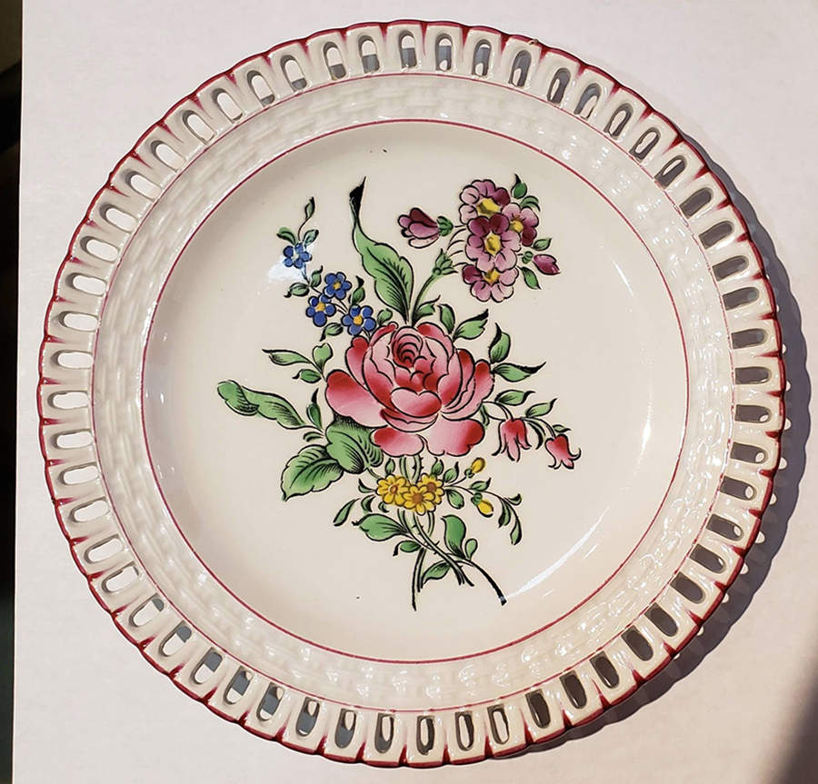 Old Strasbourg (Off White Background) Pierced Edge Salad Plate by Luneville-1