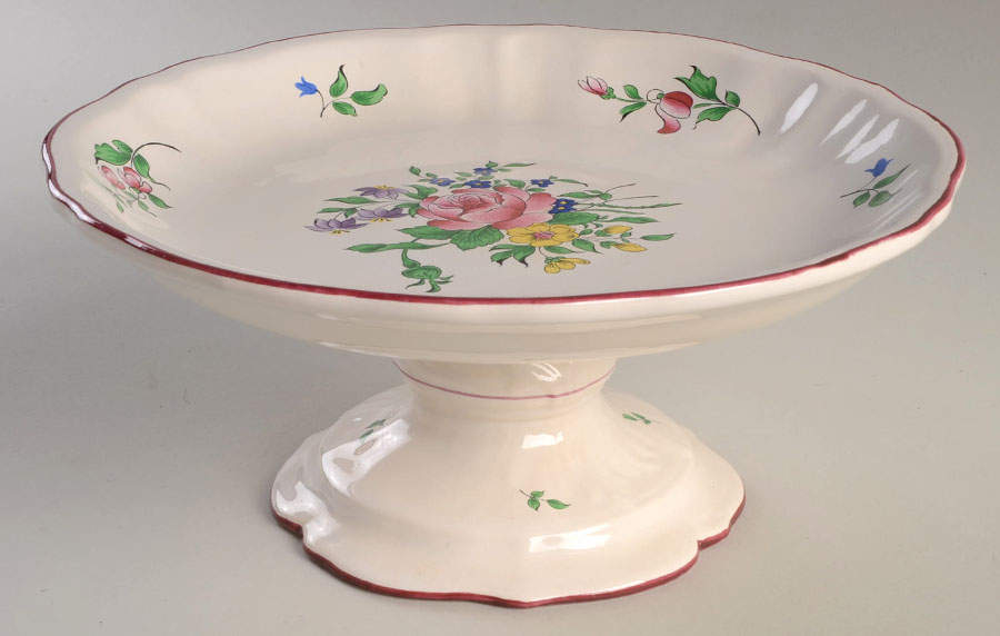 Old Strasbourg (Off White Background) Round Compote (Height X Width) by Luneville-1