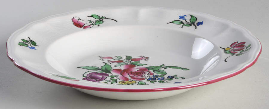 Old Strasbourg (Off White Background) Large Rim Soup Bowl by Luneville-1