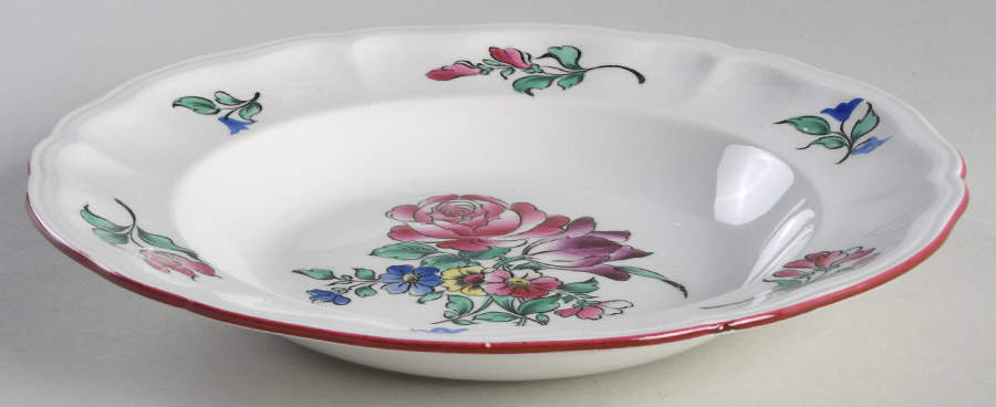 Old Strasbourg (Off White Background) Large Rim Soup Bowl by Luneville-1