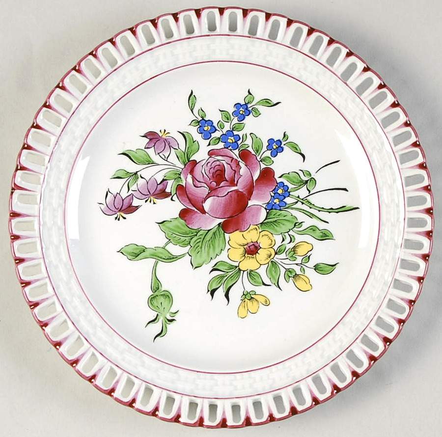 Old Strasbourg (Off White Background) Pierced Edge Salad Plate by Luneville-1