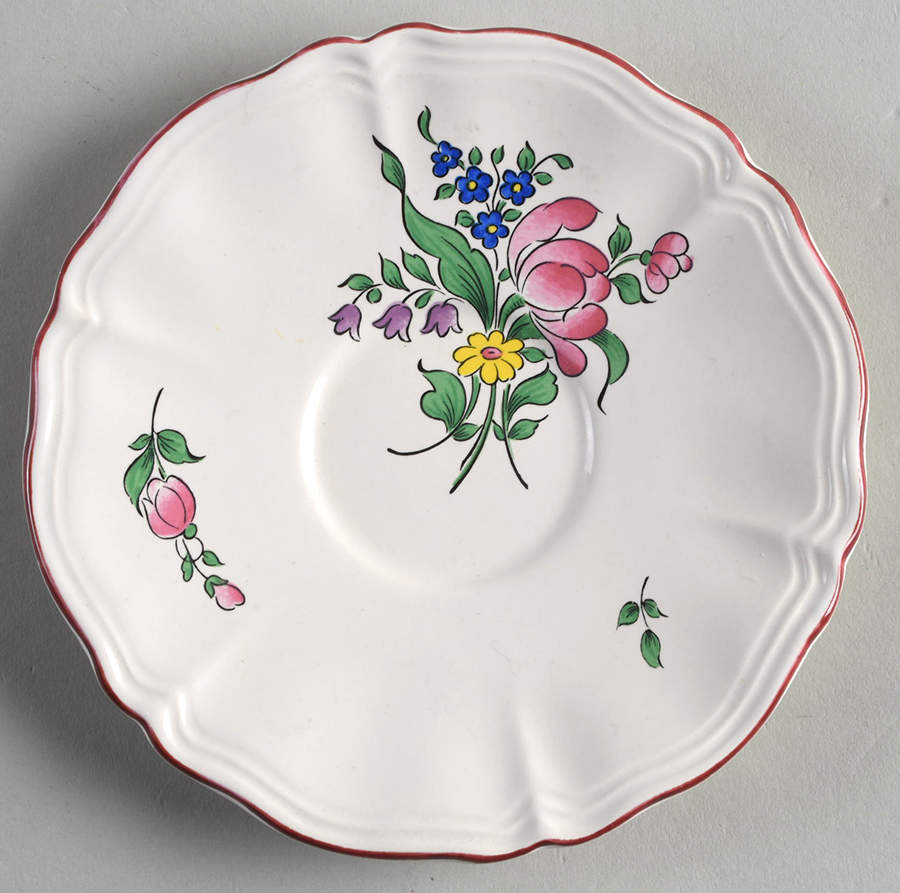 Old Strasbourg (Off White Background) Saucer for Flat Cup by Luneville-1