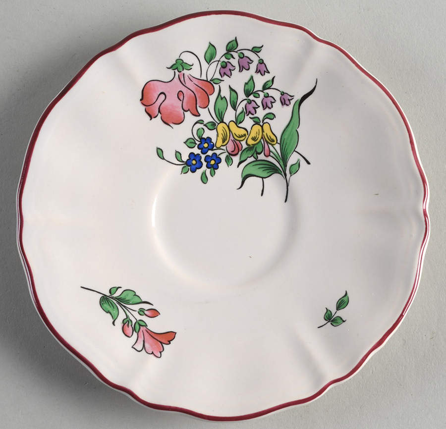 Old Strasbourg (Off White Background) Saucer for Flat Cup by Luneville-1