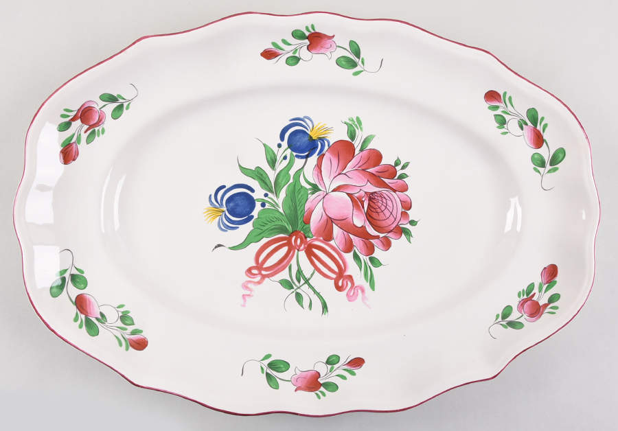 Old Strasbourg (Off White Background) 16" Oval Serving Platter by Luneville-1