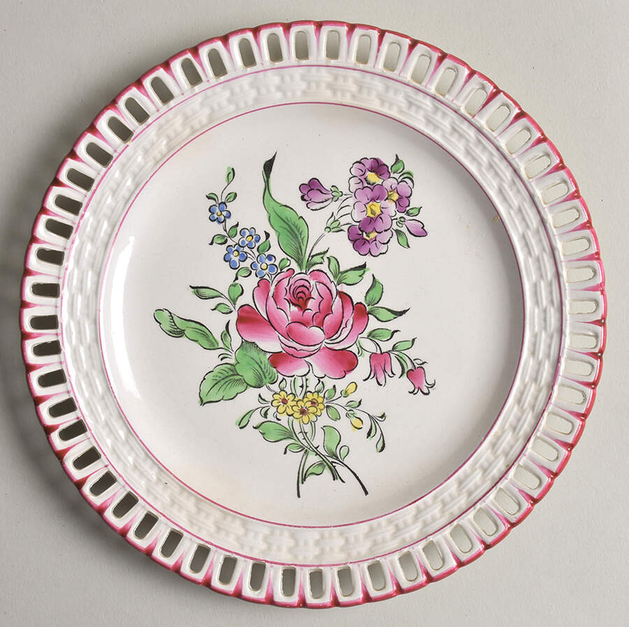 Old Strasbourg (Off White Background) Pierced Dessert/Pie Plate by Luneville-1