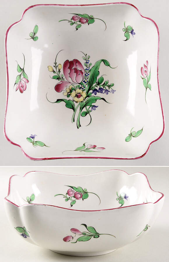 Old Strasbourg (Off White Background) 8" Square Vegetable Bowl by Luneville-1
