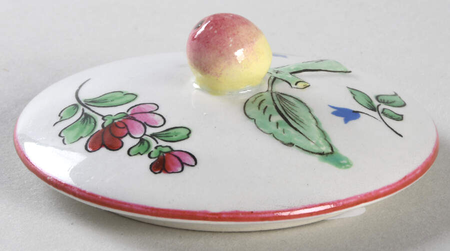 Old Strasbourg (Off White Background) Lid for Custard Cup by Luneville-1